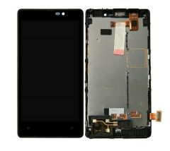 Nokia Lumia 820 LCD Black With Frame OEM - 5508040232145
