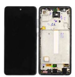 Genuine Samsung Galaxy A52 A526 /A525 Complete lcd with frame and side buttons in Black (Without Battery) - Part no: GH82-25754A -Compatible  4G and 5G version