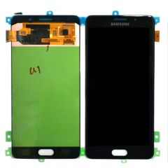 Genuine Samsung SM-A710 Galaxy A7 Complete Lcd with Digitizer Assembly in Octa Black- GH97-18229B