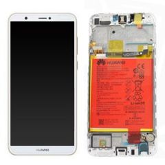 Genuine Huawei P Smart White LCD Screen & Digitizer With Battery - 02351SVE