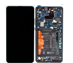 Genuine Huawei Mate 20 X 5G Complete lcd with frame and touchpad in Green, includes Battery, Vibrator, speaker and volume button - Part No: 02352UXT