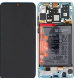 Genuine Huawei P30 Lite (MAR-L21A/MAR-LX1A) lcd Display with Frame and Battery in Breathing Crystal - Part no: 02352VBG / 02353FQK