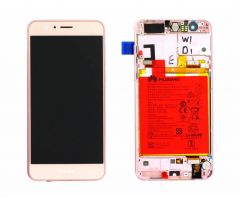 Official Honor 8 Pink LCD Screen & Digitizer with Battery - 02350VAT
