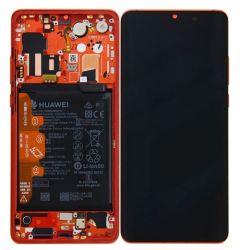 Genuine Huawei P30 Pro Complete lcd and touchpad with frame and battery in Amber Sunrise - 02352PGK