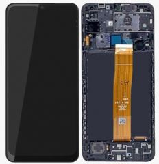 Genuine Samsung Galaxy A12 (SM-A125F) Complete lcd with touchpad and frame in black Without Battery - Part No: GH82-24490A