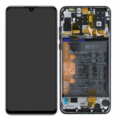 Genuine Huawei P30 Lite New Edition 2020 Display module front cover, LCD, digitizer and battery in Black - 02353fpx